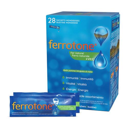 Ferrotone 28 bustine monodose 25ml gusto mela Ferrotone 28 bustine monodose 25ml gusto mela