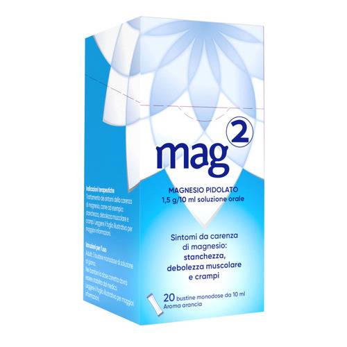 Mag 2 soluzione orale 20 bustine 1,5g/10ml Mag 2 soluzione orale 20 bustine 1,5g/10ml