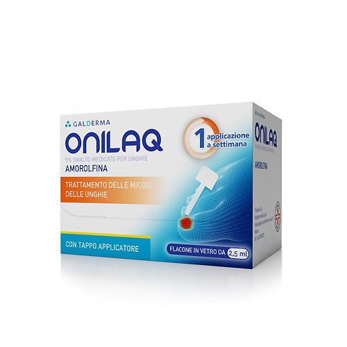 Onilaq 5% smalto medicato micosi unghie tappo applicatore 2,5 ml Onilaq 5% smalto medicato micosi unghie tappo applicatore 2,5 ml