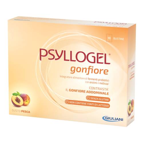 Psyllogel gonfiore pesca 10 bustine Psyllogel gonfiore pesca 10 bustine